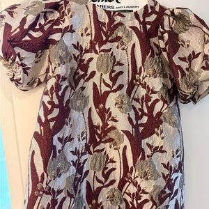 Umgee Maroon and Pewter Floral Dress